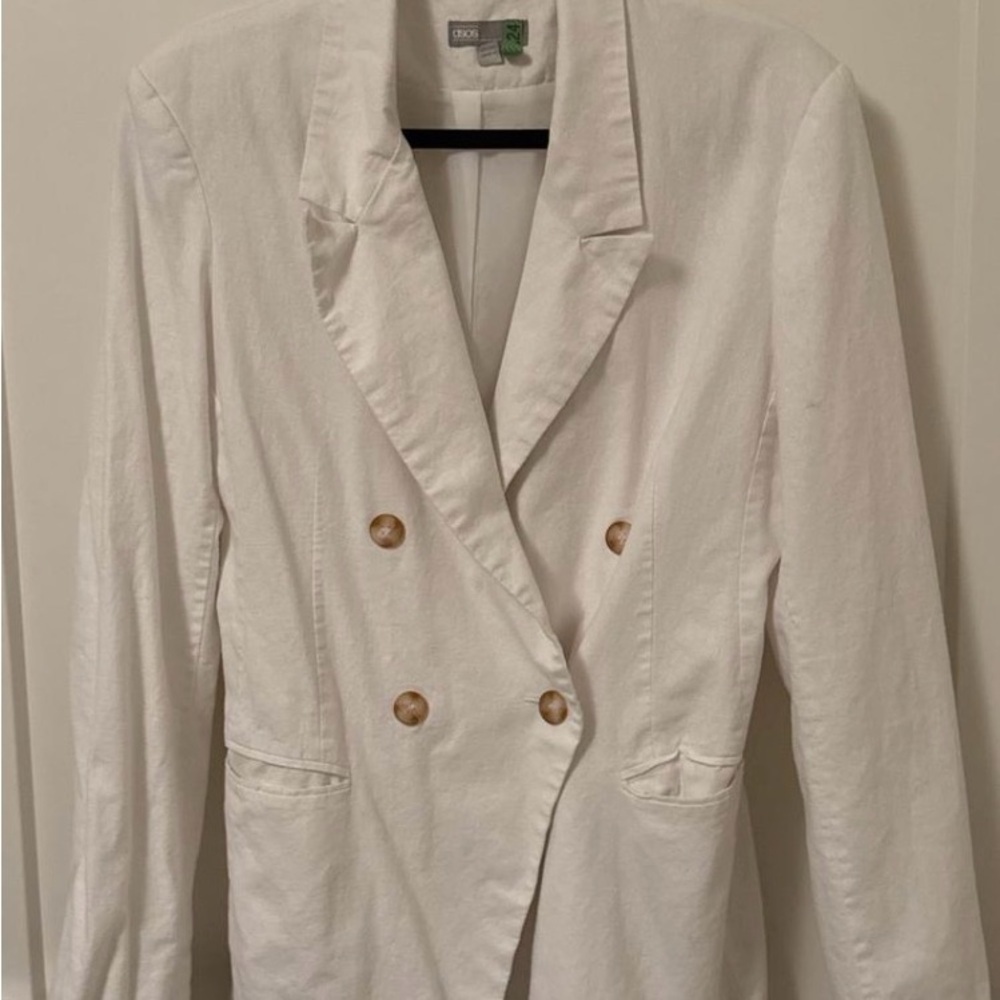 ASOS White Double-Breasted Blazer - Picture 1 of 1